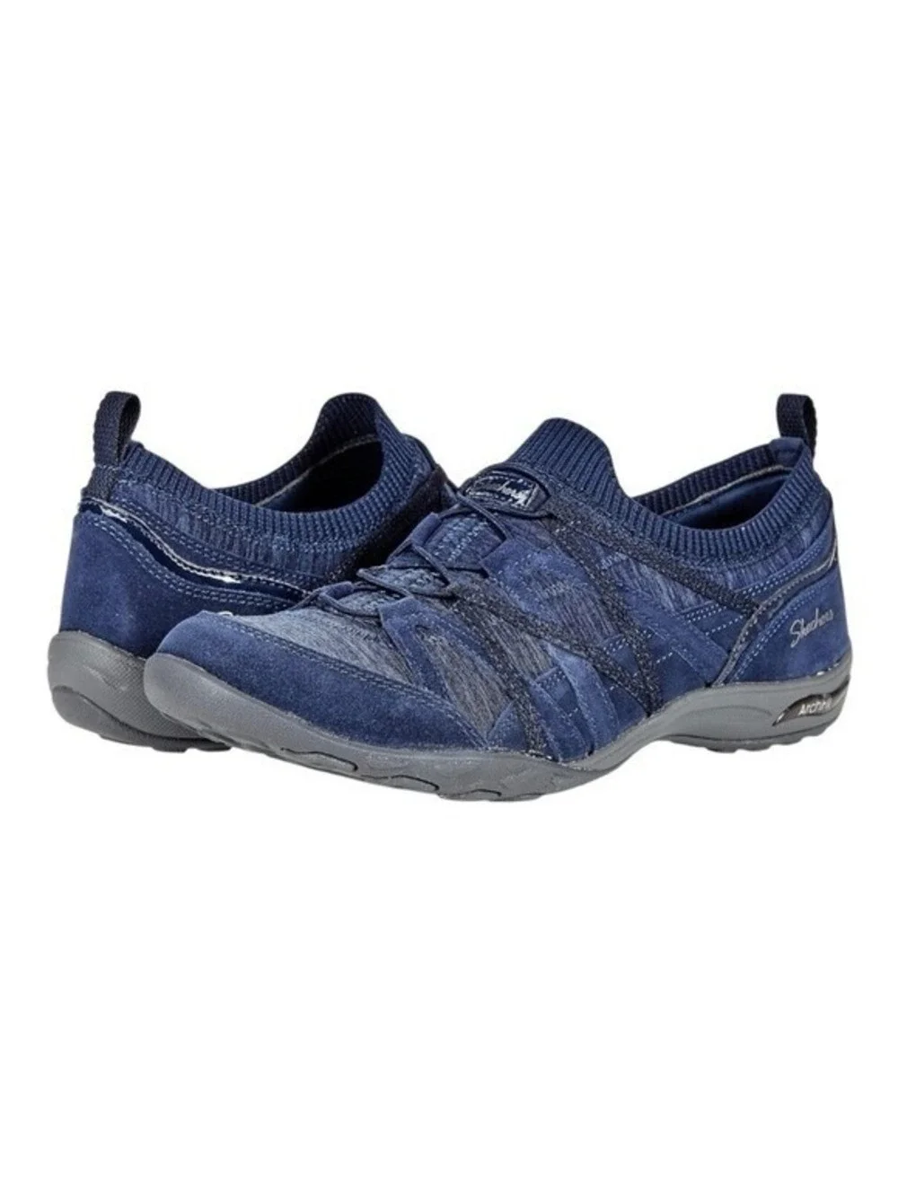 Skechers Arch Fit Women Navy Blue Slip On Sneakers Shoes Size 6
